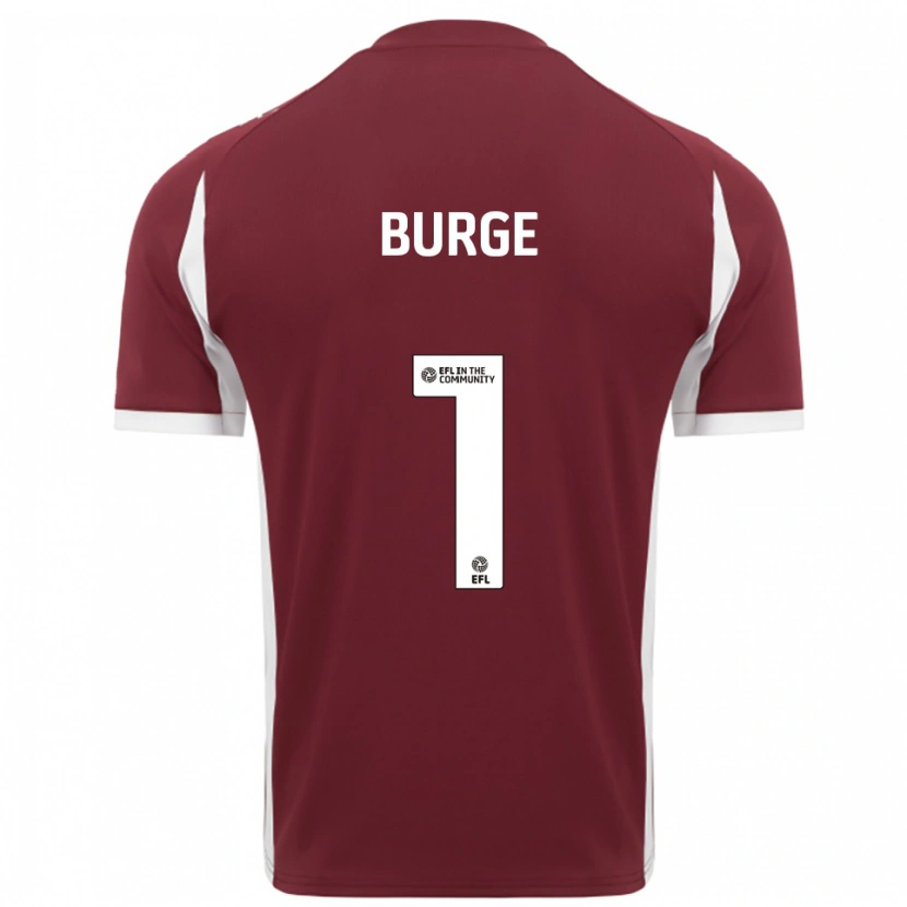 Danxen Femme Maillot Lee Burge #1 Bordeaux Blanc Tenues Domicile 2025/26 T-Shirt