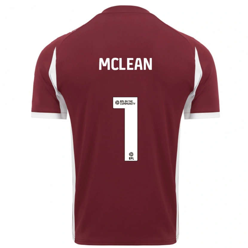 Danxen Femme Maillot Katie Mclean #1 Bordeaux Blanc Tenues Domicile 2025/26 T-Shirt