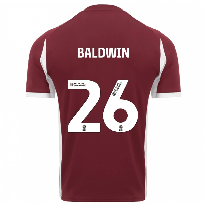 Danxen Femme Maillot Jack Baldwin #26 Bordeaux Blanc Tenues Domicile 2025/26 T-Shirt