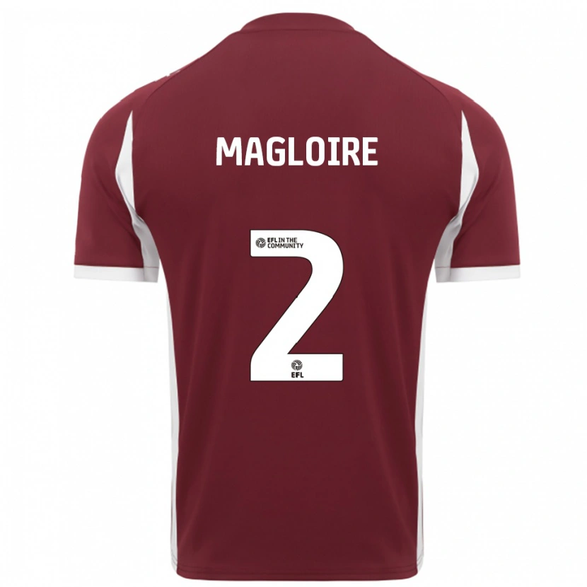 Danxen Femme Maillot Tyler Magloire #2 Bordeaux Blanc Tenues Domicile 2025/26 T-Shirt
