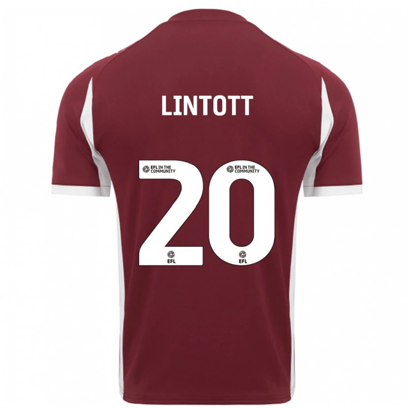 Danxen Femme Maillot Harvey Lintott #20 Bordeaux Blanc Tenues Domicile 2025/26 T-Shirt