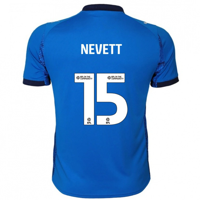 Danxen Femme Maillot George Nevett #15 Bleu Blanc Tenues Domicile 2025/26 T-Shirt