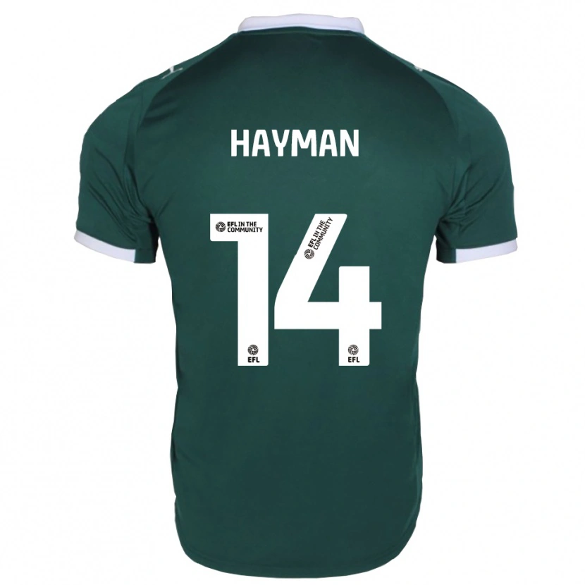 Danxen Femme Maillot Sam Hayman #14 Vert Blanc Tenues Domicile 2025/26 T-Shirt