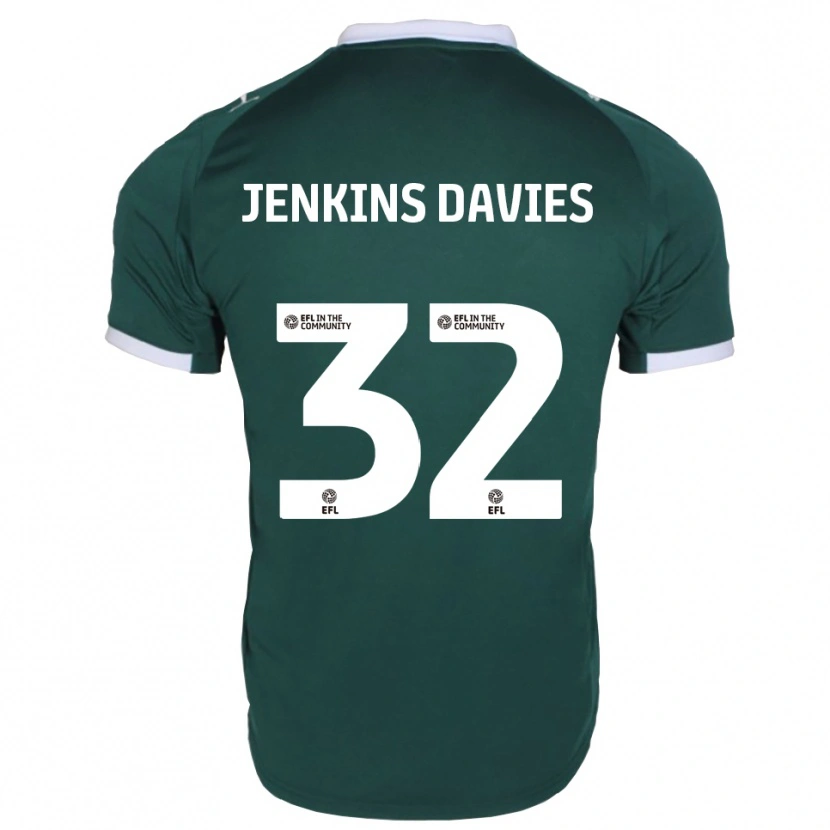 Danxen Femme Maillot Will Jenkins-Davies #32 Vert Blanc Tenues Domicile 2025/26 T-Shirt