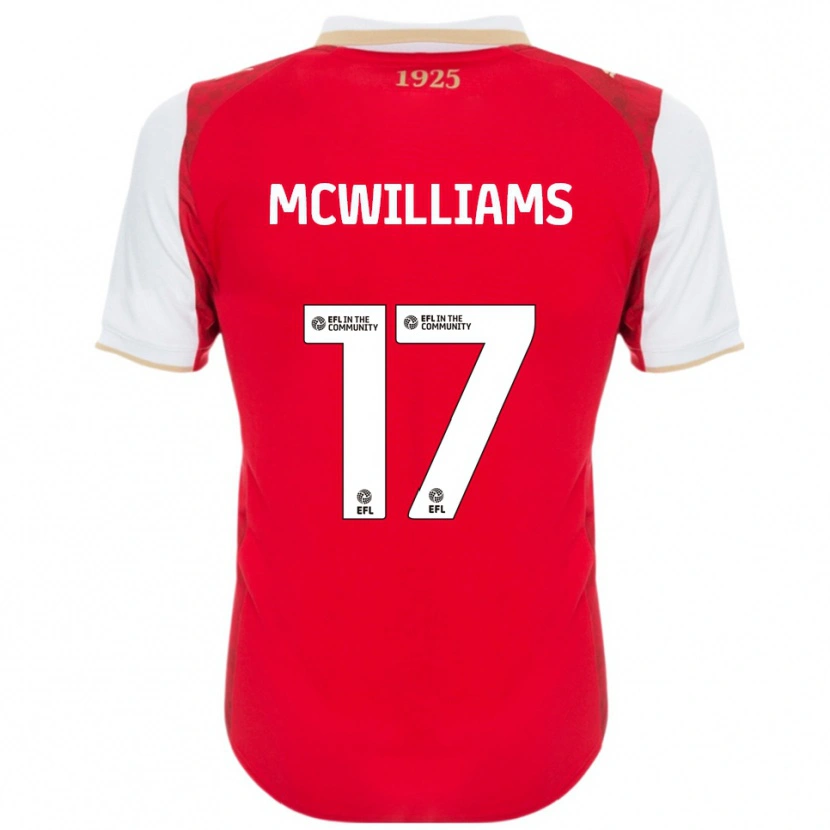 Danxen Femme Maillot Shaun Mcwilliams #17 Rouge Blanc Tenues Domicile 2025/26 T-Shirt