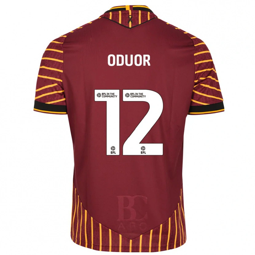 Danxen Femme Maillot Clarke Oduor #12 Orange Bordeaux Tenues Domicile 2025/26 T-Shirt