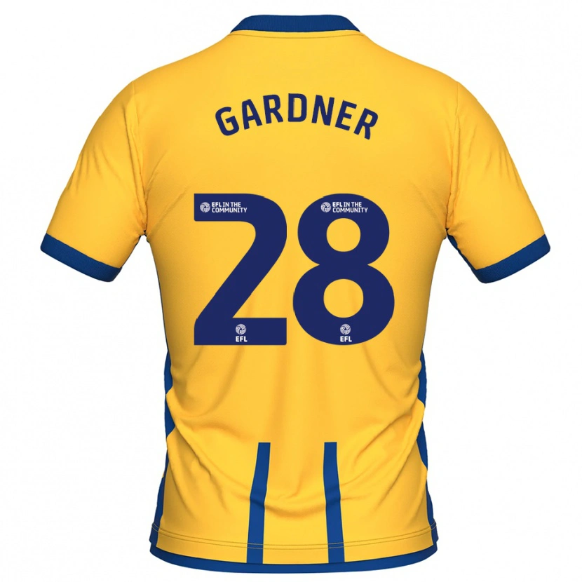 Danxen Femme Maillot Joe Gardner #28 Jaune Bleu Tenues Domicile 2025/26 T-Shirt
