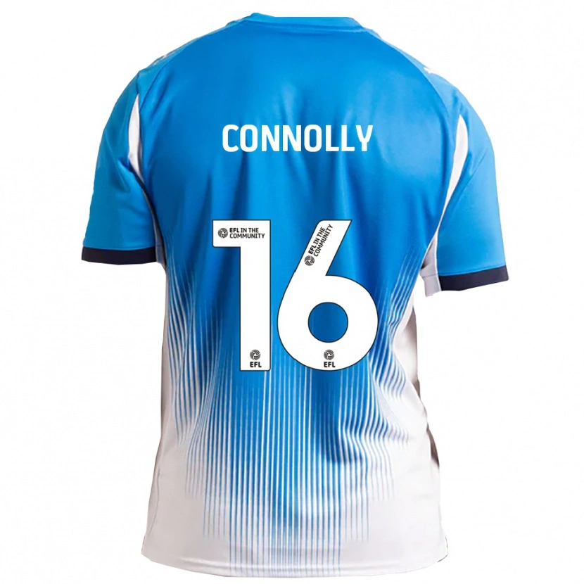 Danxen Femme Maillot Callum Connolly #16 Bleu Blanc Tenues Domicile 2025/26 T-Shirt