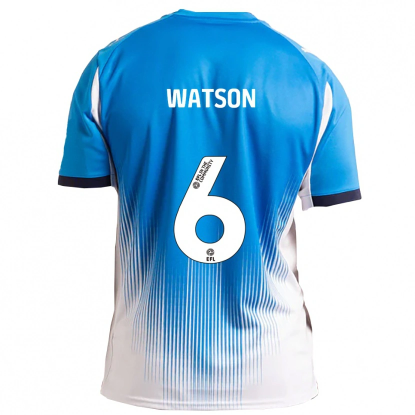 Danxen Femme Maillot Rhys Watson #6 Bleu Blanc Tenues Domicile 2025/26 T-Shirt