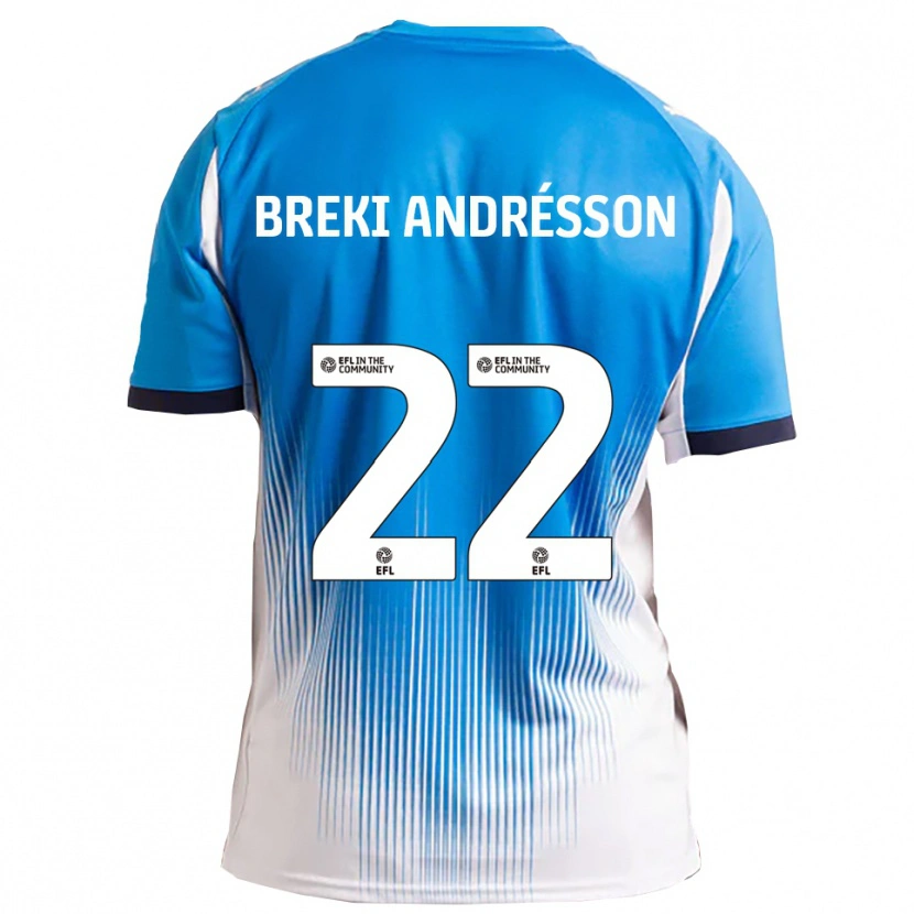 Danxen Femme Maillot Benoný Breki Andrésson #22 Bleu Blanc Tenues Domicile 2025/26 T-Shirt