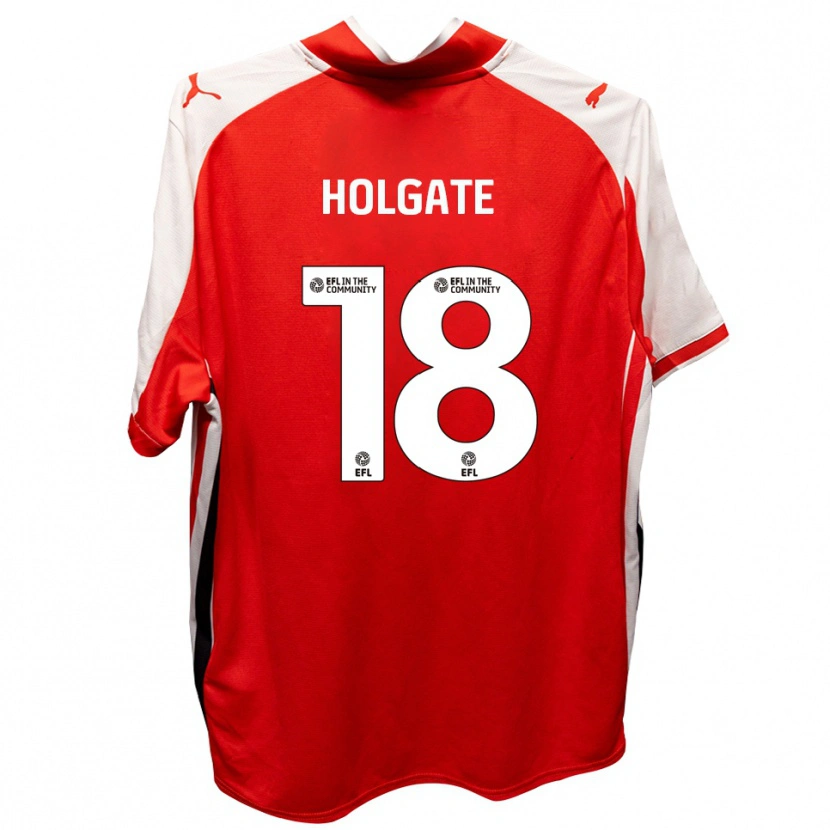 Danxen Femme Maillot Harrison Holgate #18 Rouge Blanc Tenues Domicile 2025/26 T-Shirt