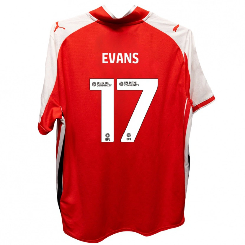 Danxen Femme Maillot Ched Evans #17 Rouge Blanc Tenues Domicile 2025/26 T-Shirt