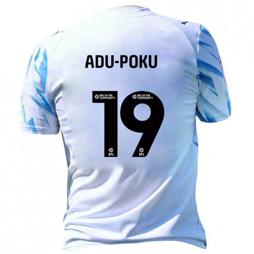 Danxen Femme Maillot Michael Adu-Poku #19 Blanc Bleu Ciel Tenues Domicile 2025/26 T-Shirt