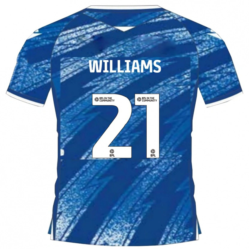 Danxen Femme Maillot Euan Williams #21 Bleu Blanc Tenues Domicile 2025/26 T-Shirt