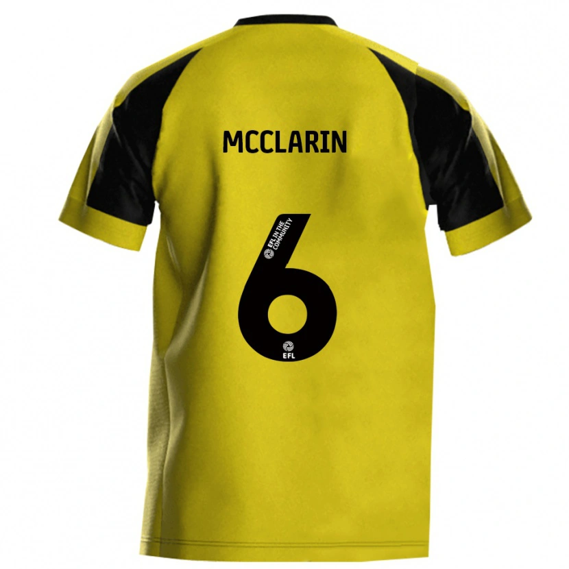 Danxen Femme Maillot Jack Mcclarin #6 Jaune Gris Tenues Domicile 2025/26 T-Shirt