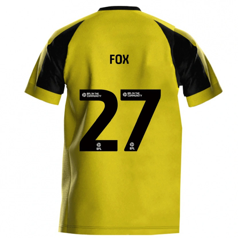 Danxen Femme Maillot Ben Fox #27 Jaune Gris Tenues Domicile 2025/26 T-Shirt