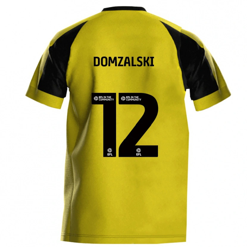 Danxen Femme Maillot Ollie Domzalski #12 Jaune Gris Tenues Domicile 2025/26 T-Shirt
