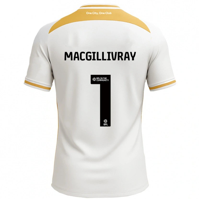 Danxen Femme Maillot Craig Macgillivray #1 Blanc Or Tenues Domicile 2025/26 T-Shirt
