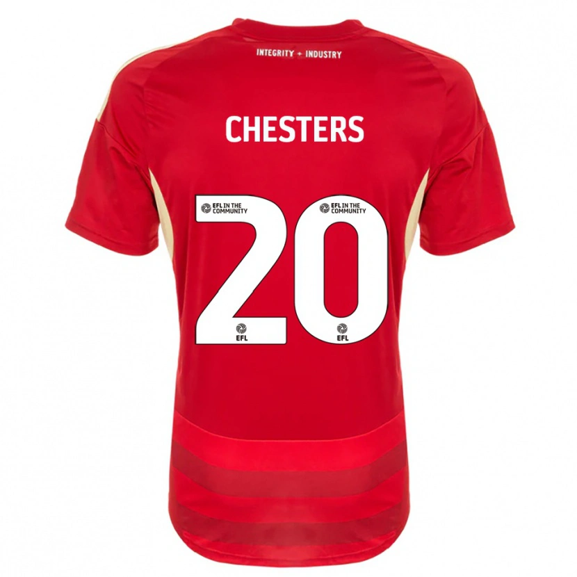 Danxen Femme Maillot Dan Chesters #20 Rouge Blanc Tenues Domicile 2025/26 T-Shirt