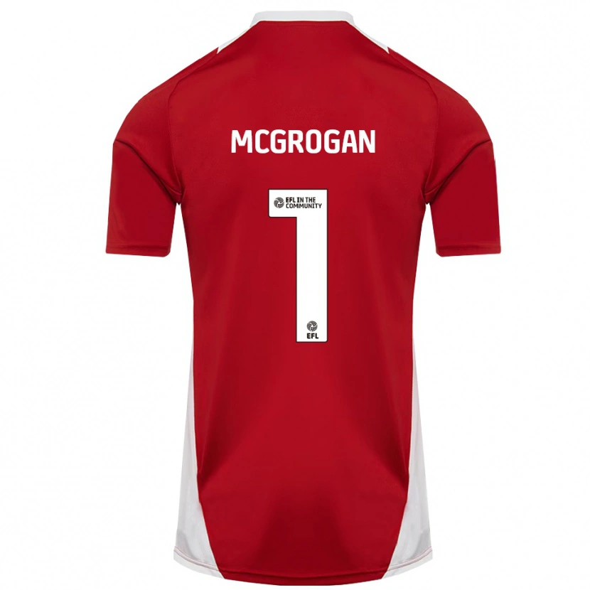 Danxen Femme Maillot Emily Mcgrogan #1 Rouge Blanc Or Tenues Domicile 2025/26 T-Shirt