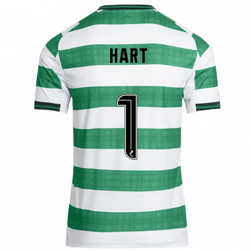 Danxen Femme Maillot Joe Hart #1 Vert Blanc Tenues Domicile 2025/26 T-Shirt