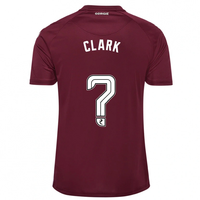 Danxen Femme Maillot Allan Clark #0 Bordeaux Blanc Tenues Domicile 2025/26 T-Shirt