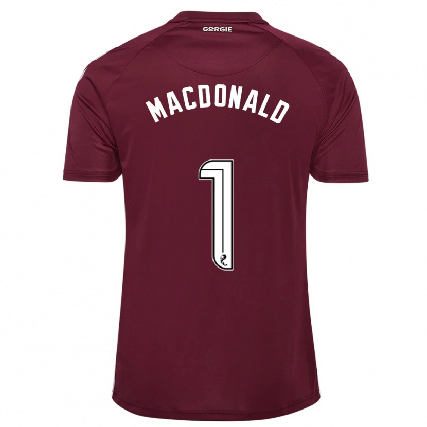 Danxen Femme Maillot Jamie Macdonald #1 Bordeaux Blanc Tenues Domicile 2025/26 T-Shirt