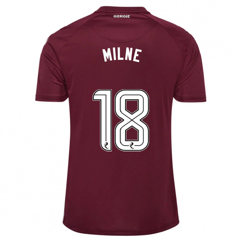 Danxen Femme Maillot Harry Milne #18 Bordeaux Blanc Tenues Domicile 2025/26 T-Shirt