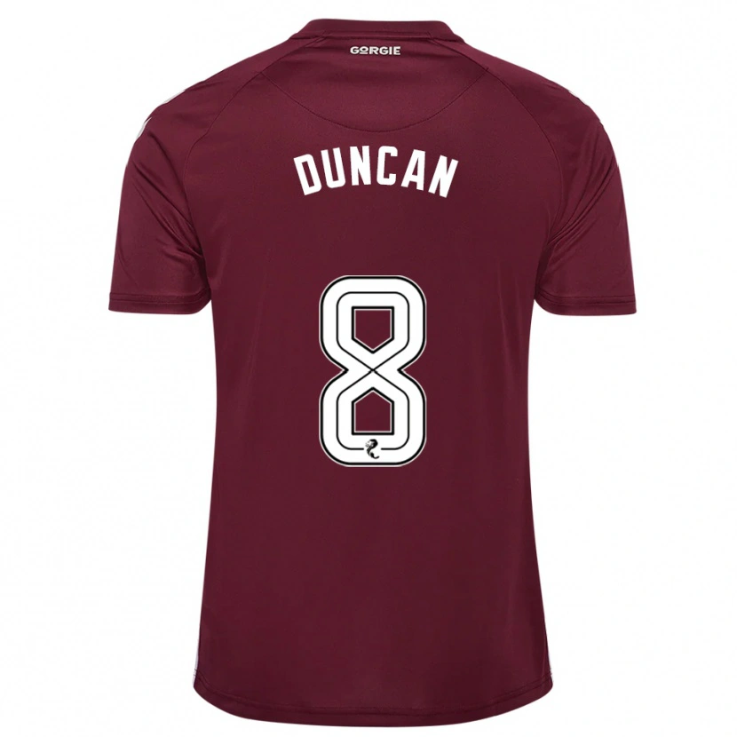 Danxen Femme Maillot Ryan Duncan #8 Bordeaux Blanc Tenues Domicile 2025/26 T-Shirt