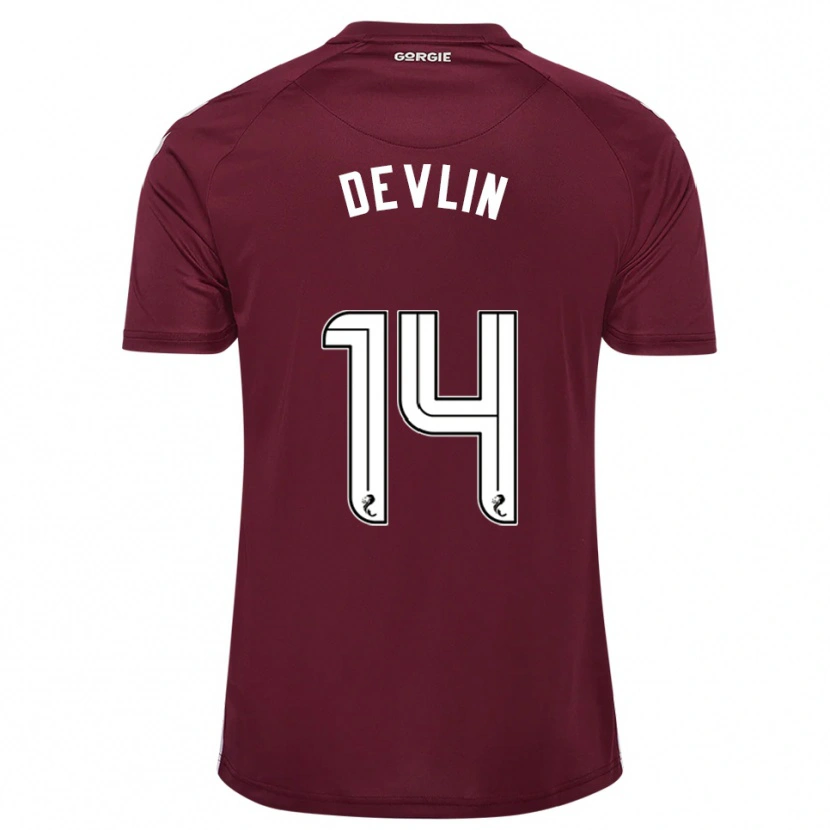 Danxen Femme Maillot Cammy Devlin #14 Bordeaux Blanc Tenues Domicile 2025/26 T-Shirt