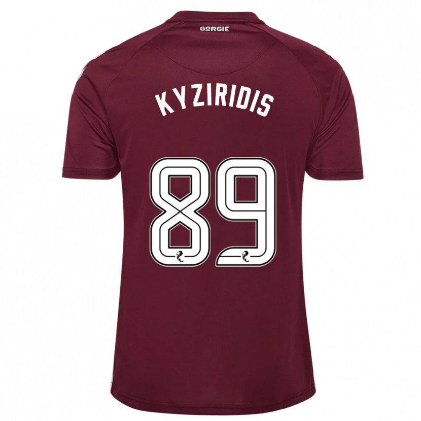 Danxen Femme Maillot Alexandros Kyziridis #89 Bordeaux Blanc Tenues Domicile 2025/26 T-Shirt