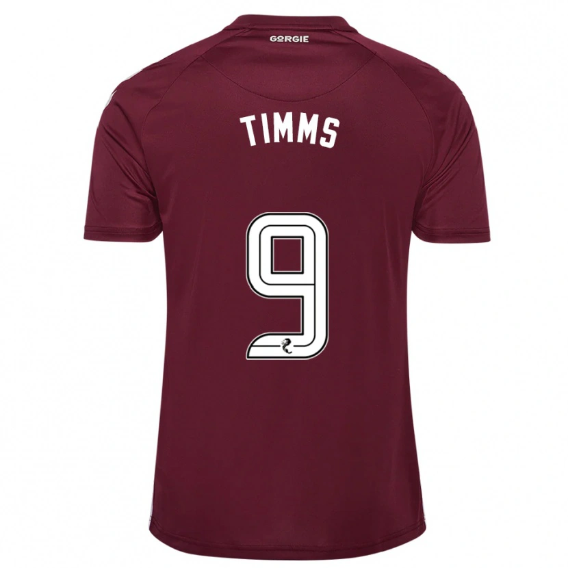 Danxen Femme Maillot Georgia Timms #9 Bordeaux Blanc Tenues Domicile 2025/26 T-Shirt
