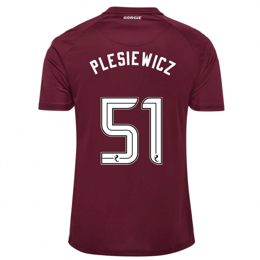 Danxen Femme Maillot Szymon Plesiewicz #51 Bordeaux Blanc Tenues Domicile 2025/26 T-Shirt