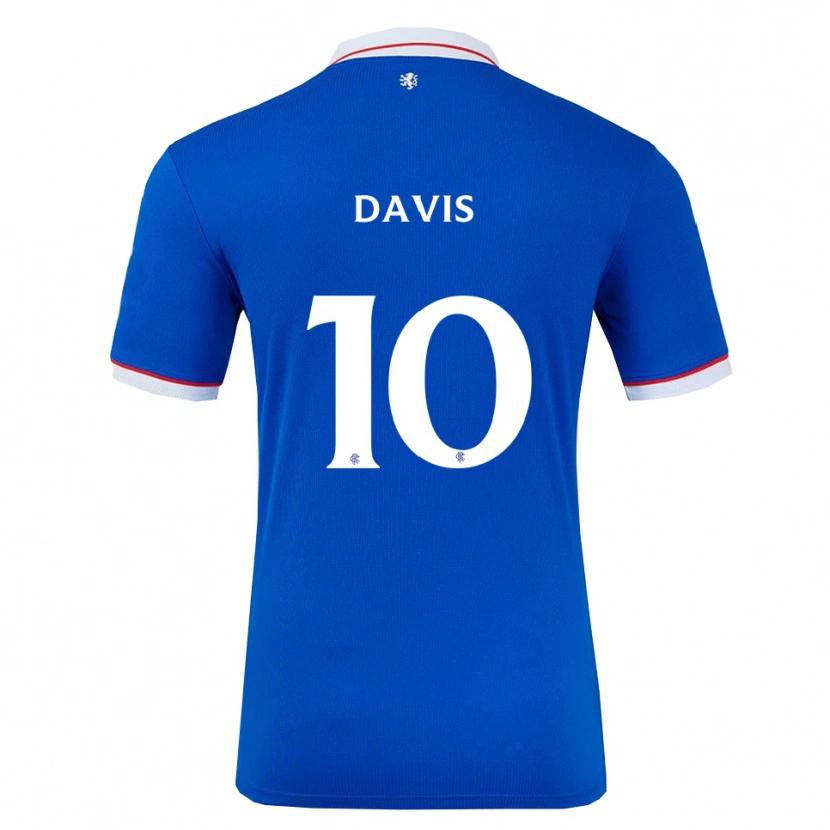 Danxen Femme Maillot Steven Davis #10 Bleu Blanc Tenues Domicile 2025/26 T-Shirt
