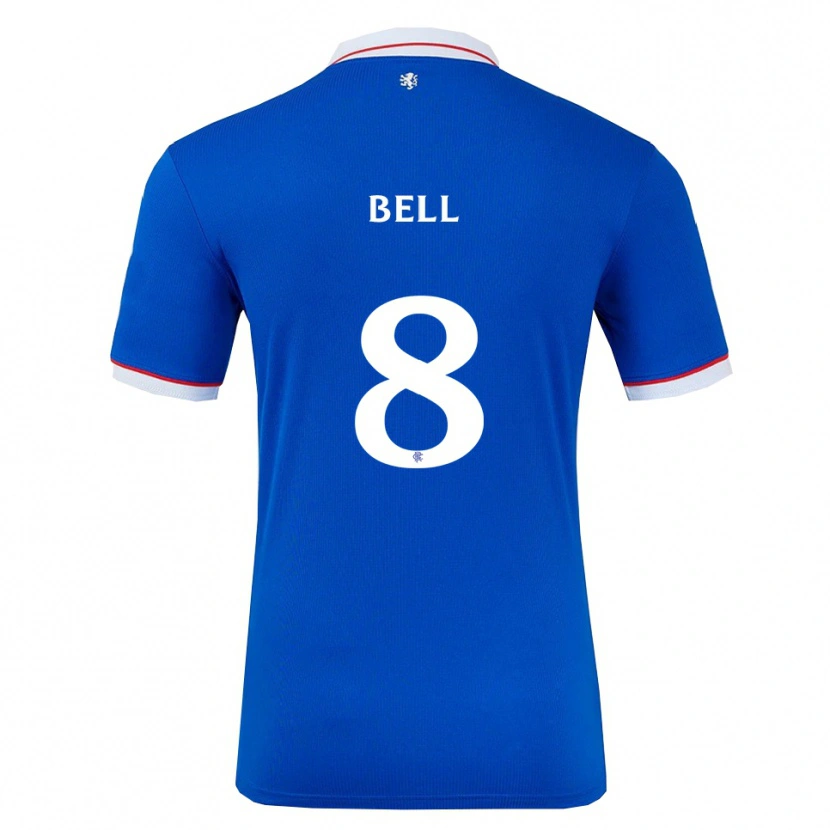 Danxen Femme Maillot Cameron Bell #8 Bleu Blanc Tenues Domicile 2025/26 T-Shirt