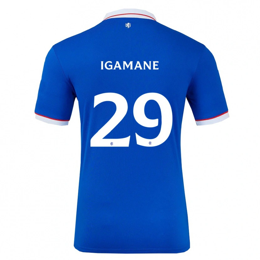 Danxen Femme Maillot Hamza Igamane #29 Bleu Blanc Tenues Domicile 2025/26 T-Shirt