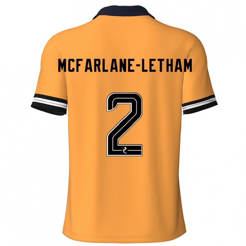 Danxen Femme Maillot Jay Mcfarlane-Letham #2 Jaune Noir Tenues Domicile 2025/26 T-Shirt