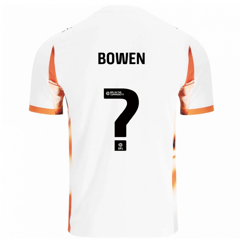 Danxen Femme Maillot Taylor Bowen #0 Blanc Orange Noir Tenues Extérieur 2025/26 T-Shirt