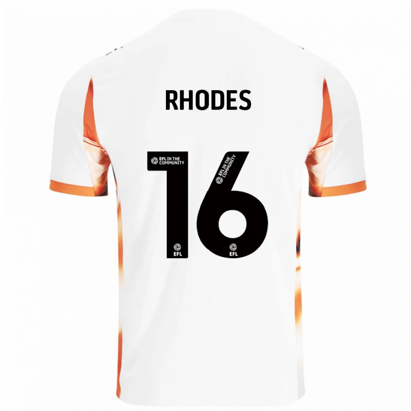 Danxen Femme Maillot Jordan Rhodes #16 Blanc Orange Noir Tenues Extérieur 2025/26 T-Shirt