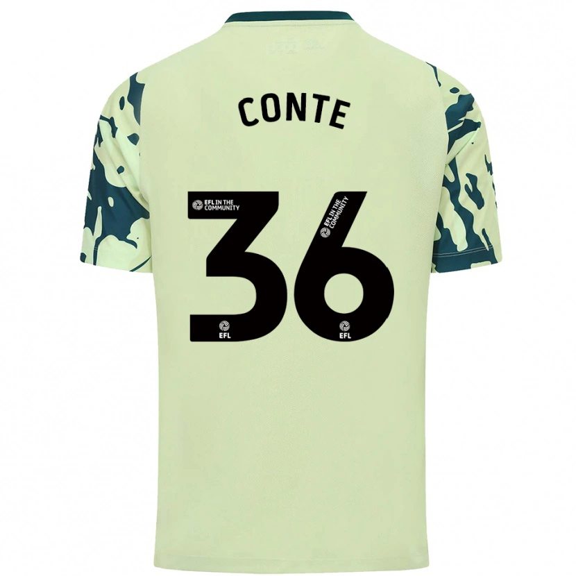 Danxen Femme Maillot Raheem Conte #36 Vert Foncé Tenues Extérieur 2025/26 T-Shirt