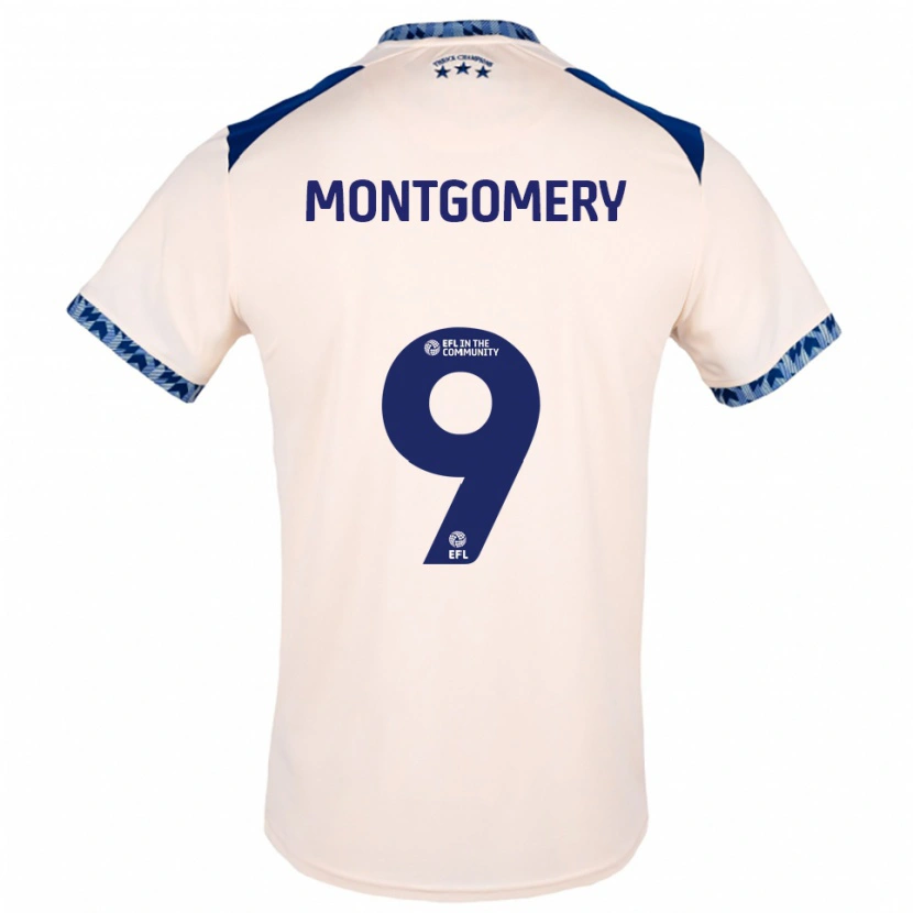 Danxen Femme Maillot Ria Montgomery #9 Blanc Cassé Marine Tenues Extérieur 2025/26 T-Shirt