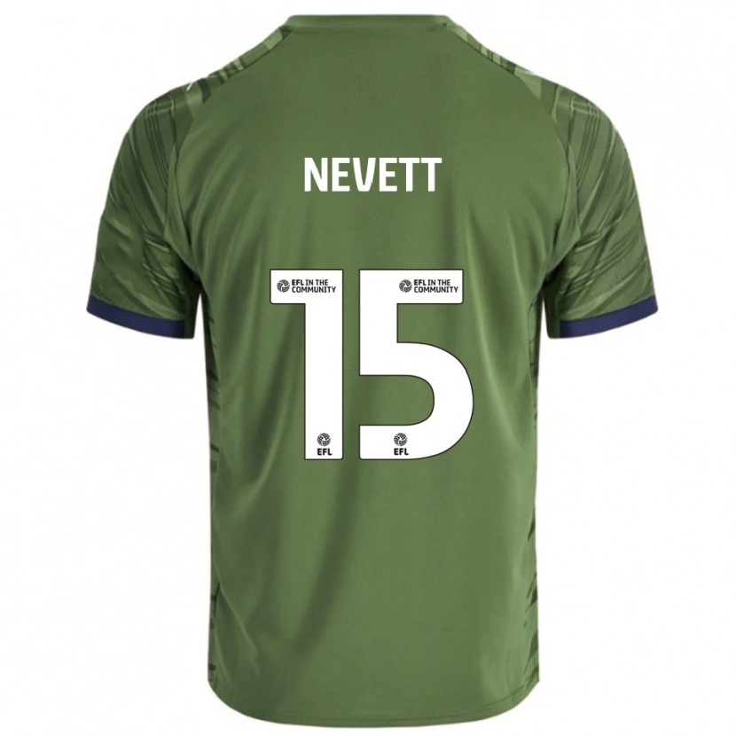 Danxen Femme Maillot George Nevett #15 Vert Blanc Tenues Extérieur 2025/26 T-Shirt