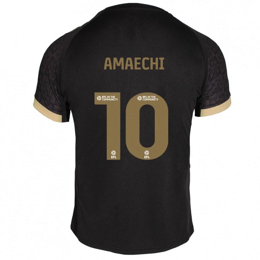 Danxen Femme Maillot Xavier Amaechi #10 Noir Or Tenues Extérieur 2025/26 T-Shirt