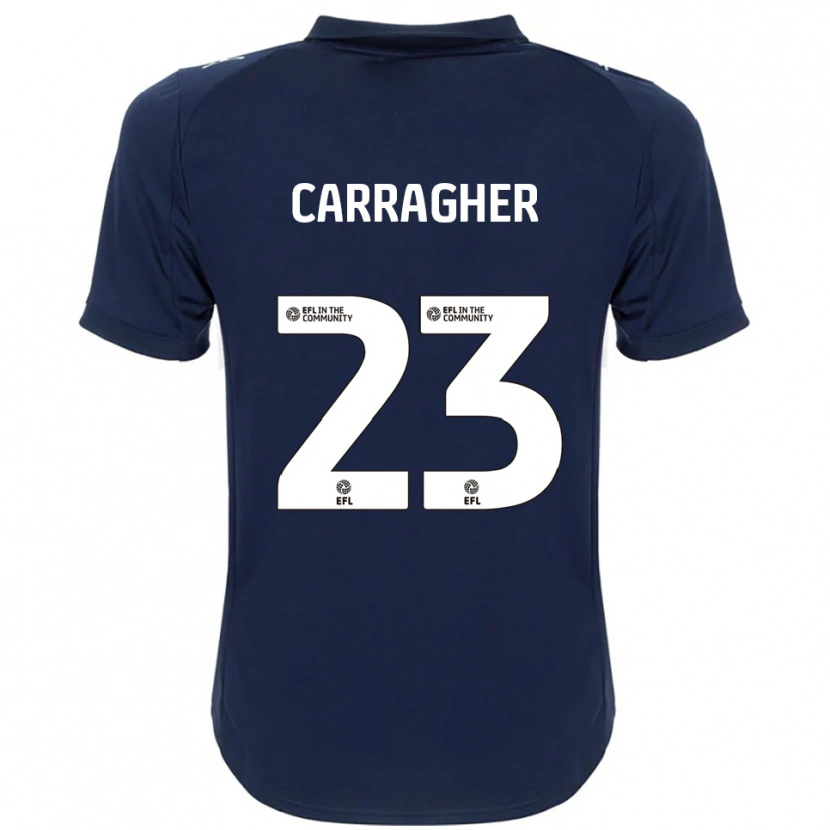 Danxen Femme Maillot James Carragher #23 Marine Blanc Tenues Extérieur 2025/26 T-Shirt