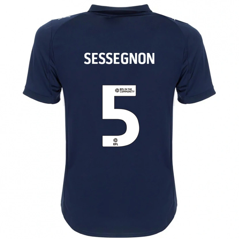 Danxen Femme Maillot Steven Sessegnon #5 Marine Blanc Tenues Extérieur 2025/26 T-Shirt
