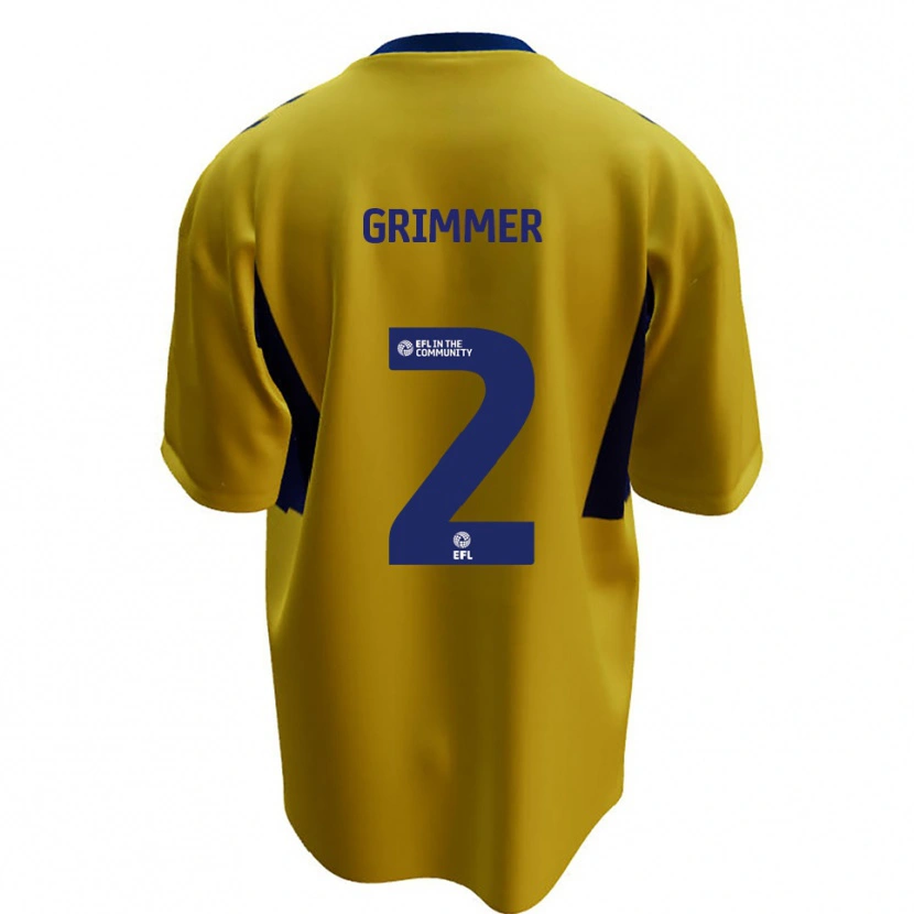 Danxen Femme Maillot Jack Grimmer #2 Jaune Bleu Tenues Extérieur 2025/26 T-Shirt