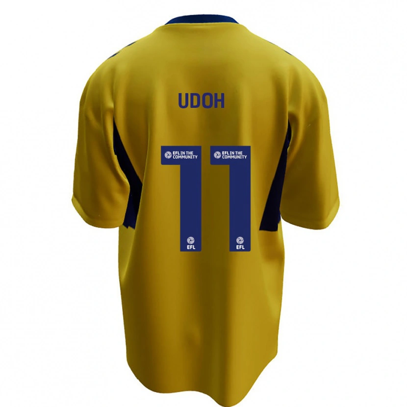 Danxen Femme Maillot Daniel Udoh #11 Jaune Bleu Tenues Extérieur 2025/26 T-Shirt