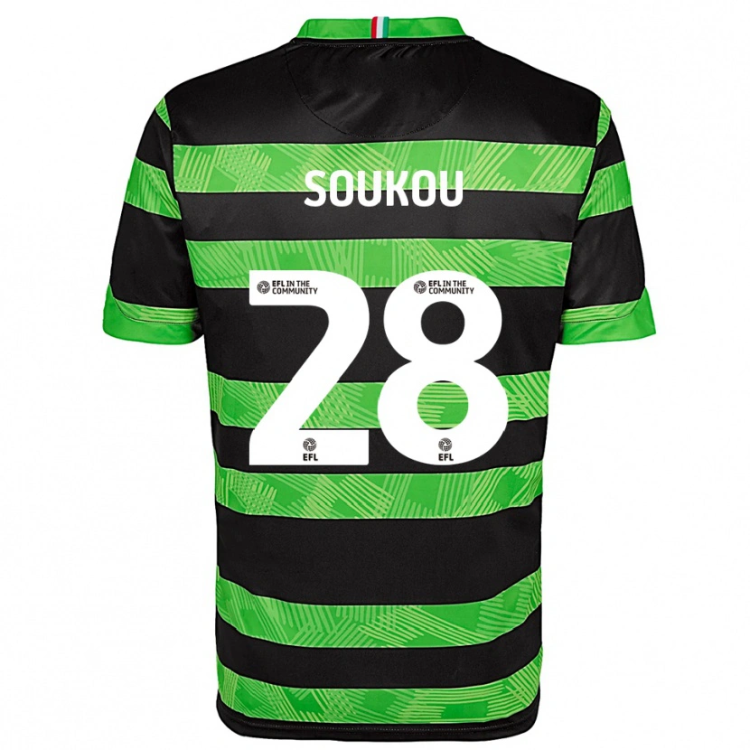 Danxen Femme Maillot Shaun Soukou #28 Noir Vert Tenues Extérieur 2025/26 T-Shirt
