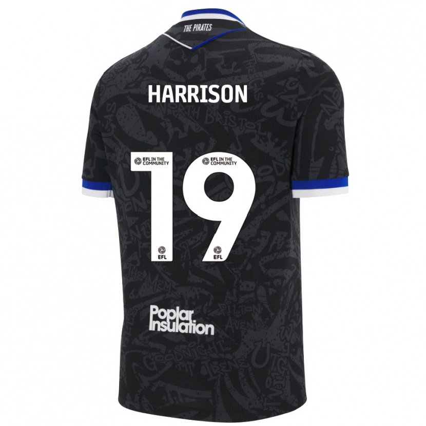 Danxen Femme Maillot Ellis Harrison #19 Noir Blanc Tenues Extérieur 2025/26 T-Shirt