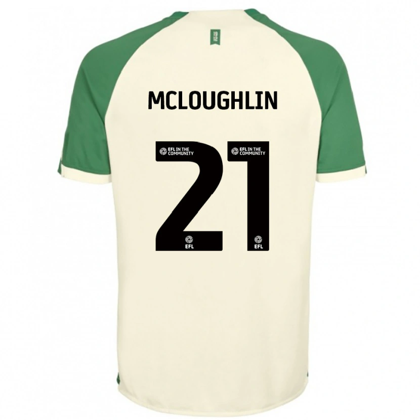 Danxen Femme Maillot Shane Mcloughlin #21 Blanc Cassé Vert Tenues Extérieur 2025/26 T-Shirt